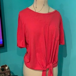 NEVER WORN Red JCREW Shirt with Tie Front & Pocket